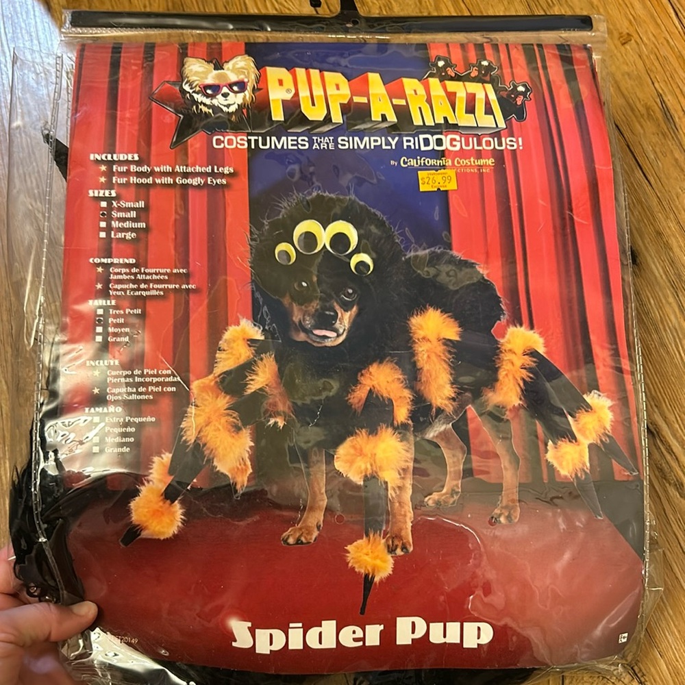 Pup-A-Razzi Spider Dog Costume Size Small
